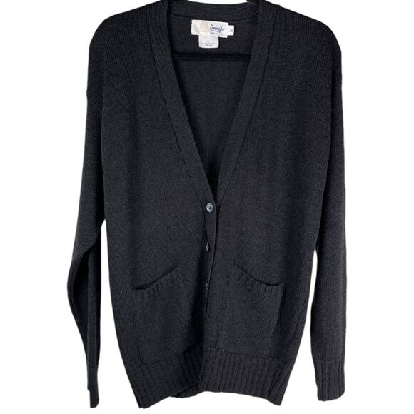 Pringle of Scotland women’s size medium black knit wool blend cardigan Sweater - Picture 1 of 6
